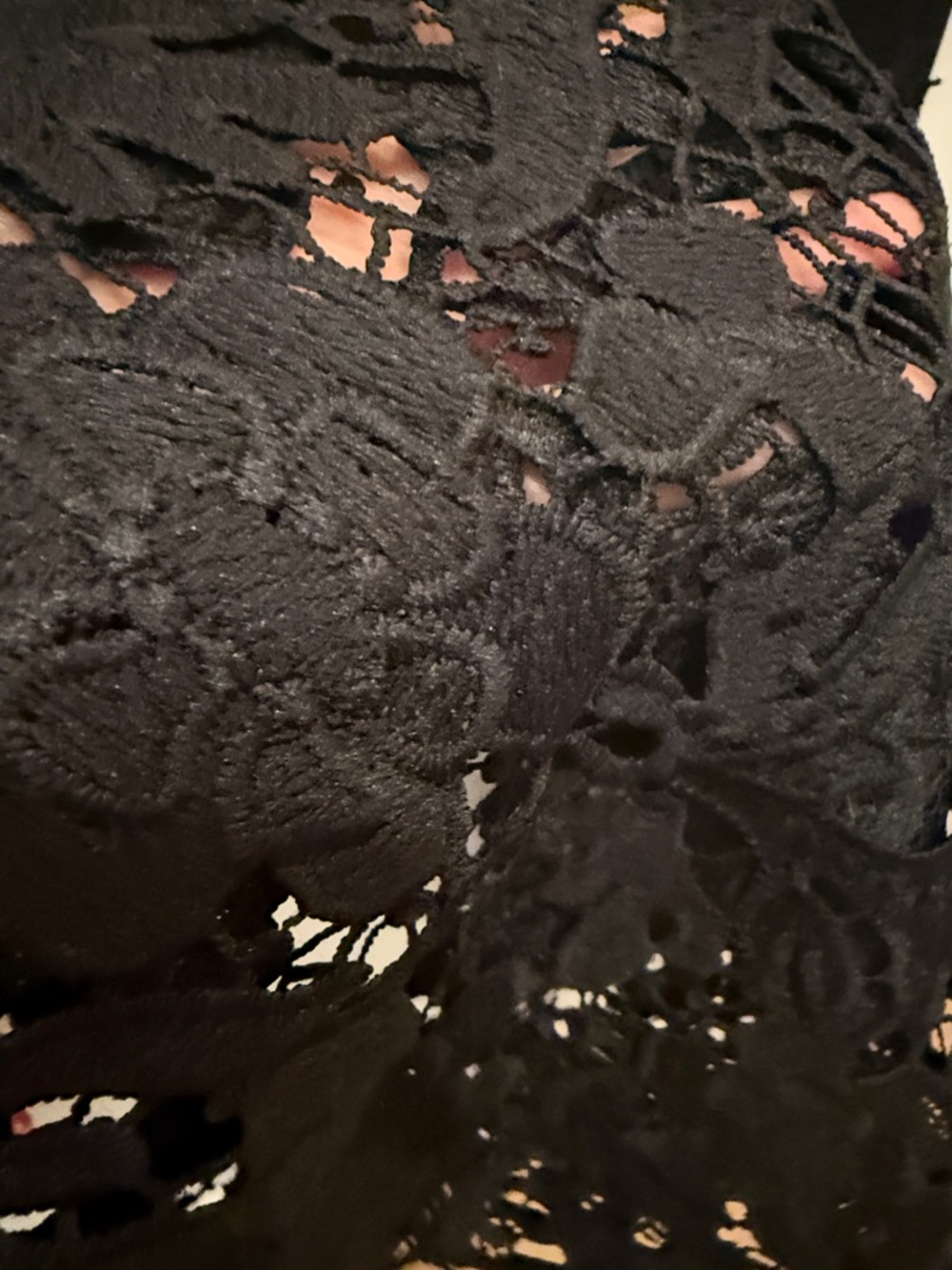 Black Lace Panel Jeans for Women - Picture 6 of 17